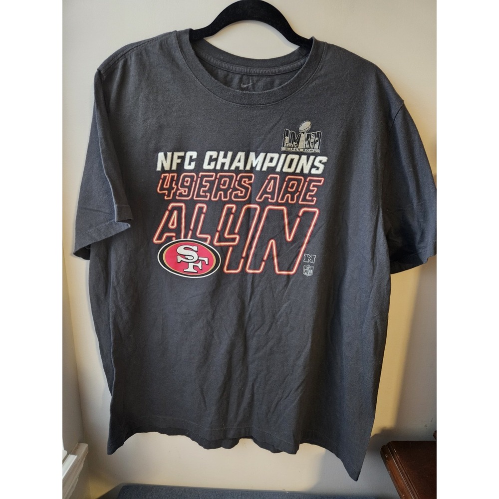 San‎ Fransisco 49ers Superbowl Nike Tee Shirt XL Dark Grey NFC Champions T shirt